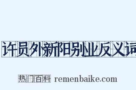 许员外新阳别业反义词是什么意思的图片